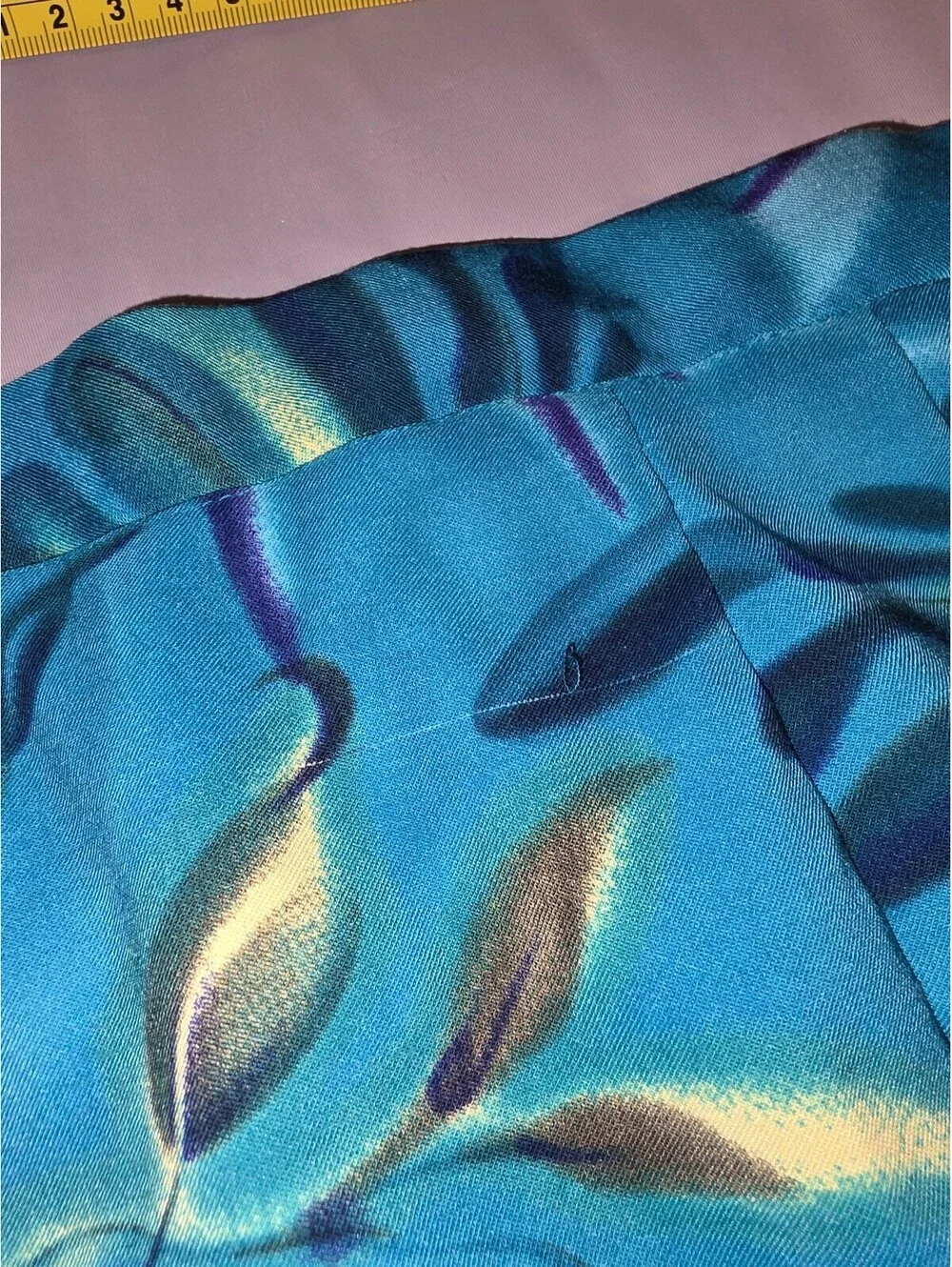 Dressbarn Women Size 14 - Teal Blue Green Floral Skirt A-Line Elastic Waist